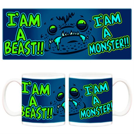 Taza Soy una bestia soy un monstuo azul marino