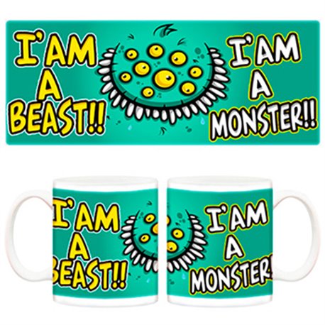 Taza Soy una bestia soy un monstuo nueve ojos