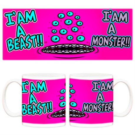 Taza Soy una bestia soy un monstuo rosa