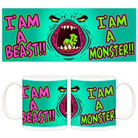 Taza Soy una bestia soy un monstuo divertido