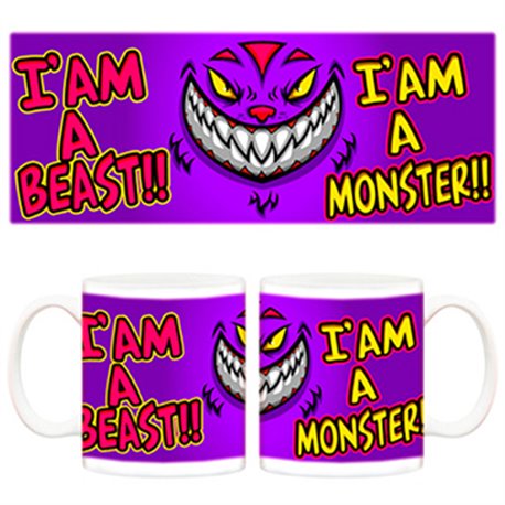 Taza Soy una bestia soy un monstuo lila