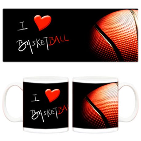 Taza I love Basketball balón