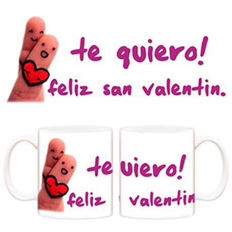 Taza Feliz San Valentín Te quiero te amo