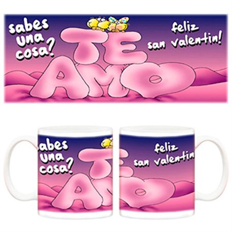 Taza Feliz San Valentín Te amo te quiero
