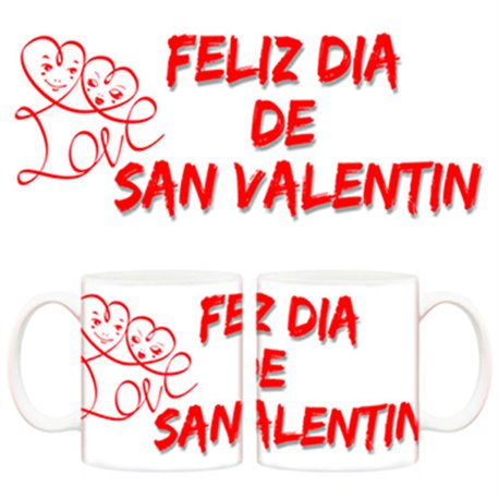 Taza Feliz Día de San Valentín enamorados