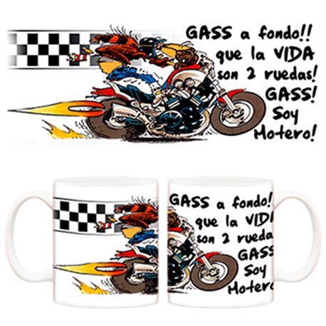 Taza de Motero la vida son 2 ruedas