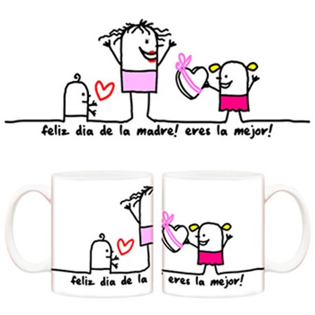 Taza feliz día de la madre dibujo