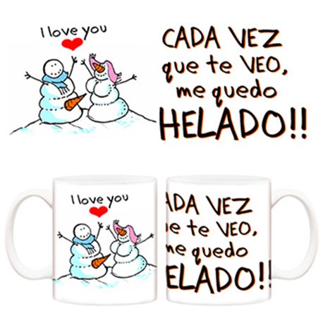 Taza para novia Cada vez que te veo, me quedo helado