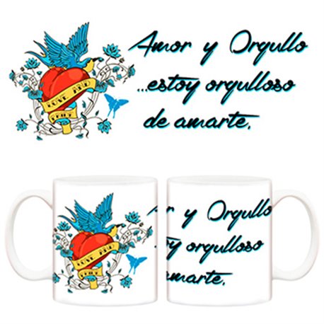 Taza para mi novia amor y orgullo, estoy orgulloso de amarte