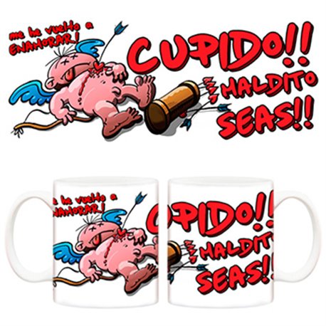 Taza de enamorados Cupido me he vuelto a enamorar!!!