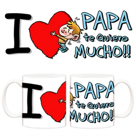 Taza Día del padre I love papa te quiero mucho