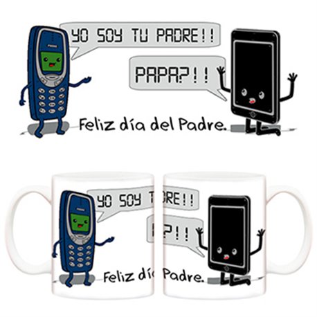 Taza Día del padre movil antiguo movil nuevo