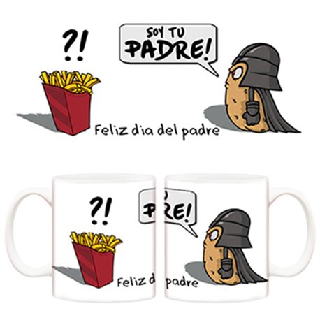 Taza Día del padre patata y patatas fritas