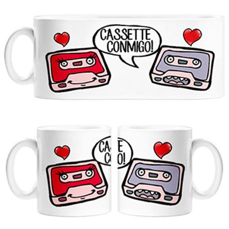 Taza Cassete conmigo regalo original San Valentín