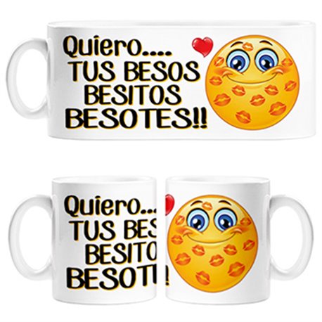 Taza quiero tus besos besitos besotes enamorados amor