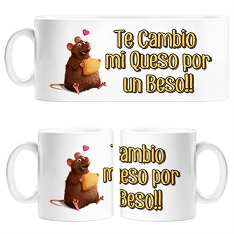 Taza San Valentín te cambio mi queso por un beso