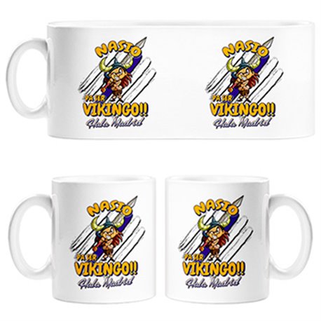 Tazas nacido para ser Vikingo Madrid fútbol Merengue