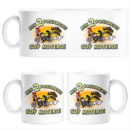Taza mis dos pasiones mi moto y mi chica soy motero