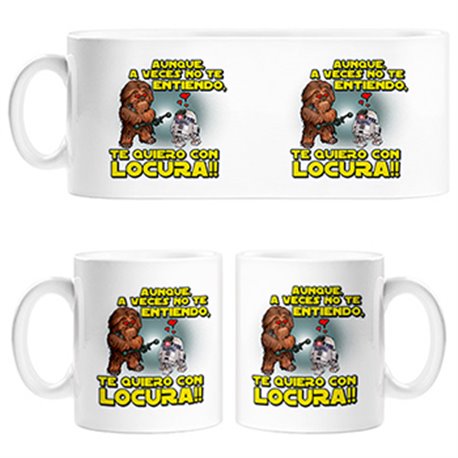 Taza Star Wars aunque a veces no te entiendo te quiero con locura