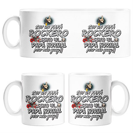 Taza soy un papá rockero como un papá normal pero más guay