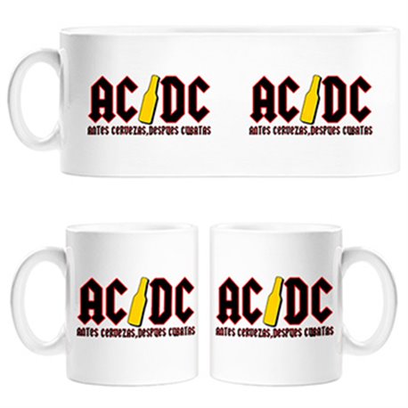 Taza ACDC Antes Cervezas Después Cubatas