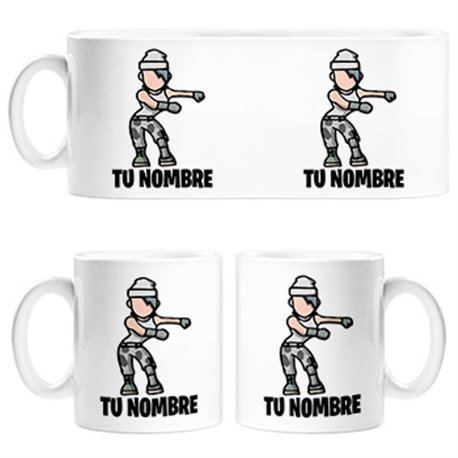 Taza Fortnite pose Floss baile Backpack Kid personalizable con nombre
