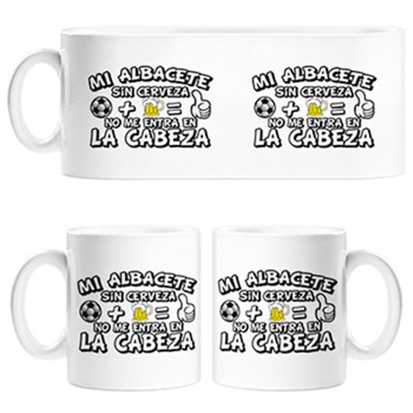 Taza Mi Albacete sin Cerveza no me entra en la cabeza