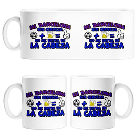 Taza Mi Barcelona sin Cerveza no me entra en la cabeza