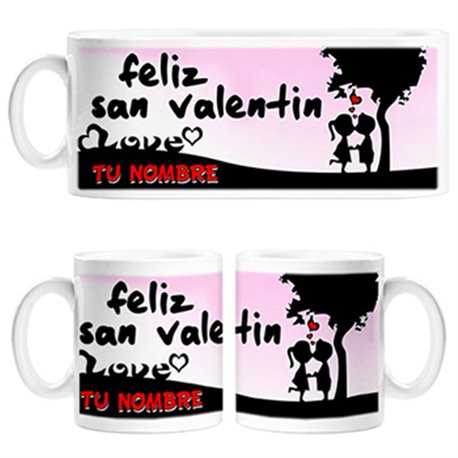 Taza de regalo novio novia San Valentín personalizable con nombre