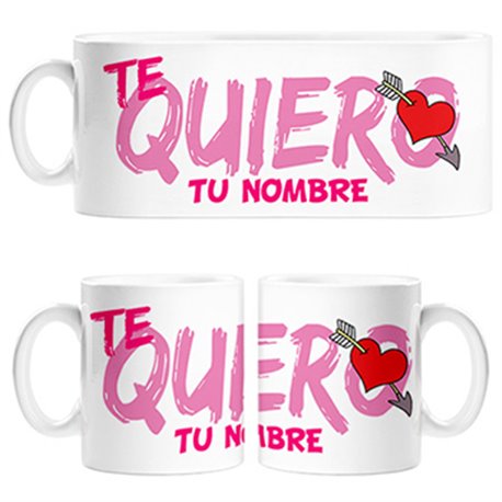 Taza de San Valentín para ella te quiero personalizable con nombre