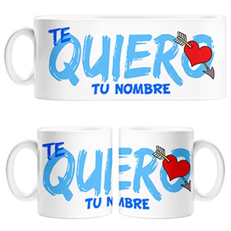 Taza de San Valentín para él te quiero personalizable con nombre