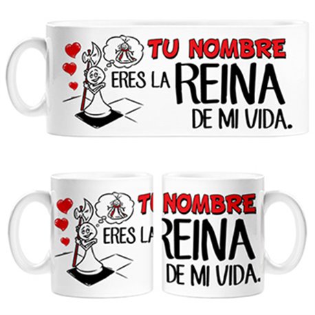 Taza eres la reina de mi vida ajedrez personalizable con nombre