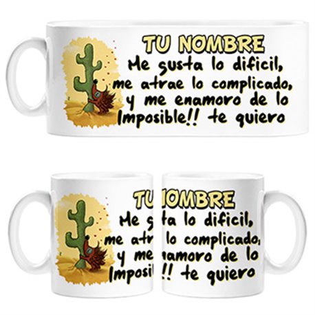 Taza erizo y captus amor imposible personalizable con nombre