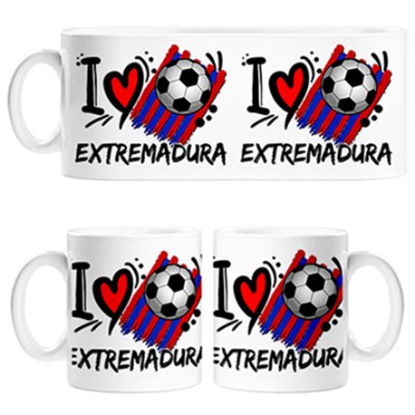 Taza I Love Extremadura fútbol