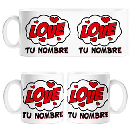 Taza I Love You nube personalizable con nombre