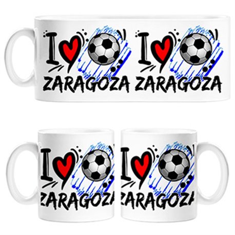 Taza I Love Zaragoza fútbol