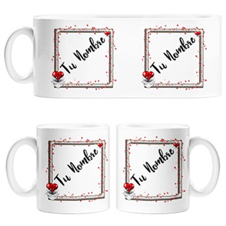Taza marco San Valentín personalizable con nombre
