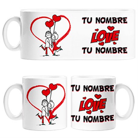 Taza pareja Love enamoradísimo personalizable con nombre