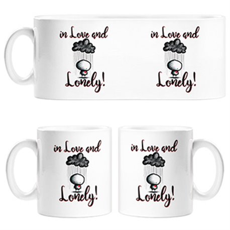 Taza In Love And Lonely frase enamorados