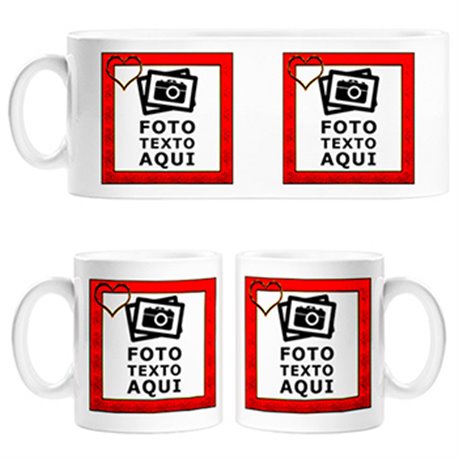 Taza personalizada con foto marco amor San Valentín