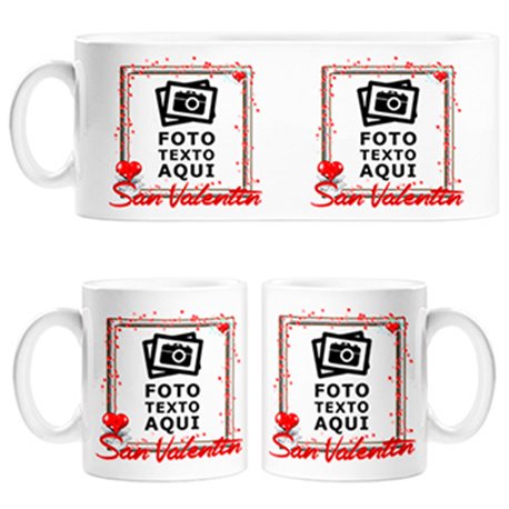 Taza personalizada con foto marco San Valentín