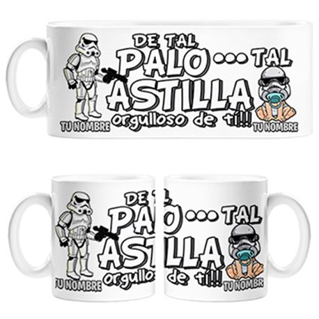Taza de tal palo tal astilla Star Wars Stormtrooper orgulloso de ti papá personalizable con nombre