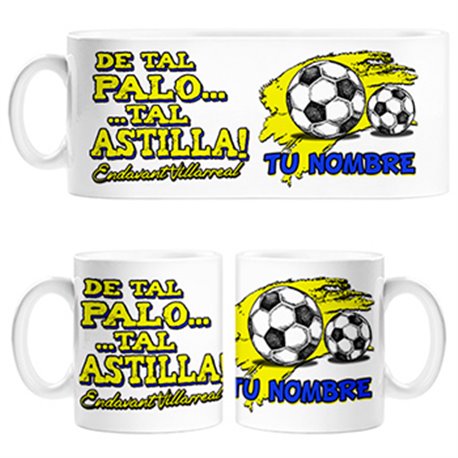 Taza de tal palo tal astilla Villarreal personalizable con nombre