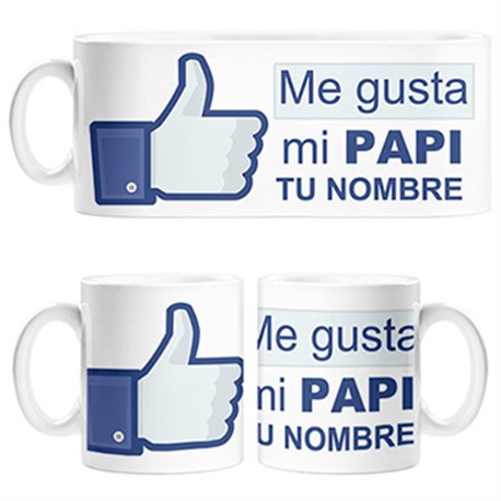Taza me gusta mi papi personalizable con nombre