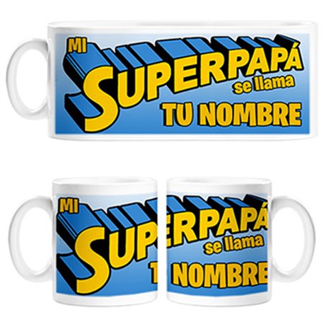 Taza mi Superpapá se llama personalizable con nombre