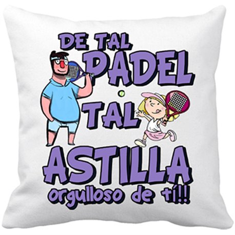 Cojín con relleno de tal padel tal astilla padre e hija
