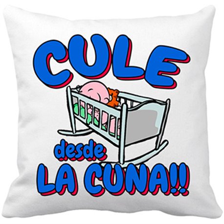 Cojín con relleno Culé desde la cuna Barcelona fútbol