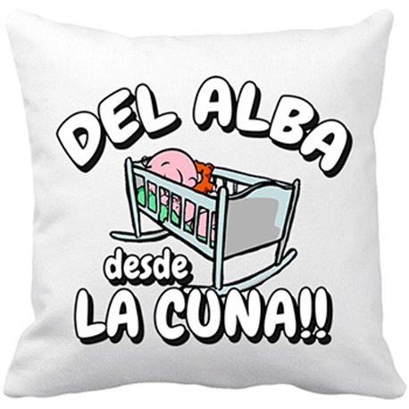 Cojín con relleno del Alba desde la cuna Albacete fútbol