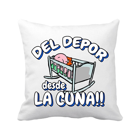 Cojín con relleno del Depor desde la cuna La Coruña fútbol