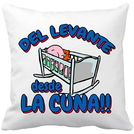 Cojín con relleno del Levante desde la cuna fútbol
